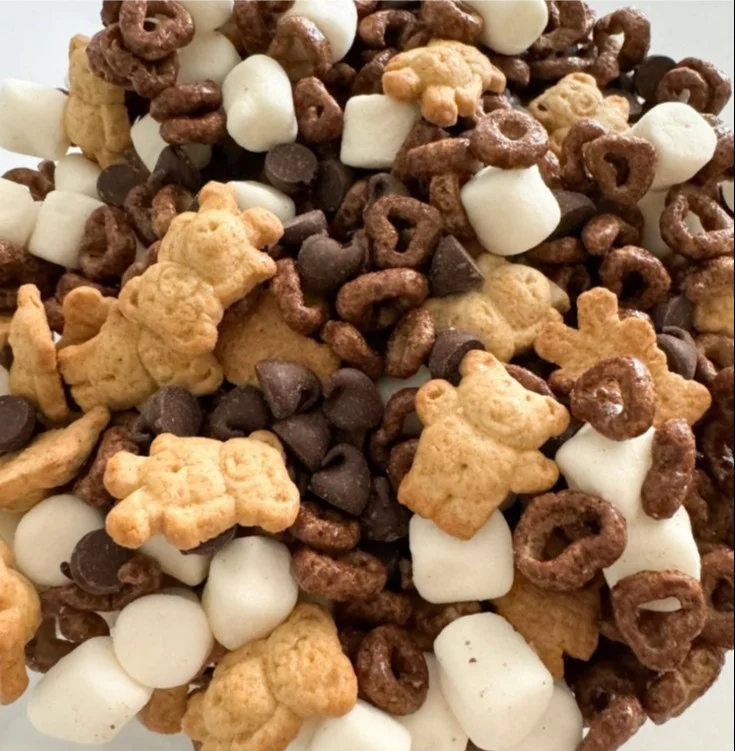 Delicious S'mores Trail Mix with chocolate, marshmallows, and graham crackers