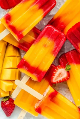 Refreshing Strawberry Mango Popsicles made with fresh strawberries and mangoes