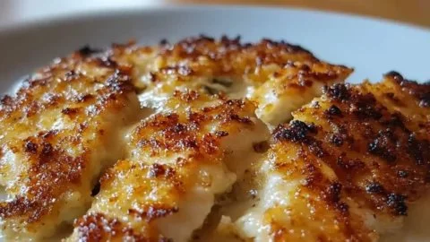 Delicious garlic parmesan chicken bake ready to serve the family