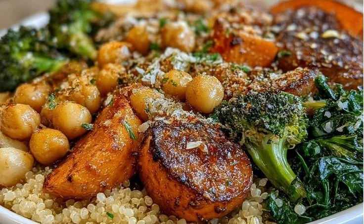 Anti-Inflammatory Harvest Glow Bowl with fresh vegetables and grains