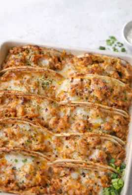 Plate of Baked Chicken Bacon Ranch Tacos ready to serve