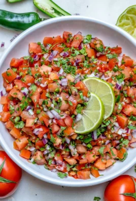 Fresh Pico de Gallo prepared with 5 ingredients for a delicious salsa