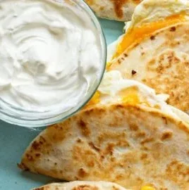 Delicious and easy Breakfast Quesadilla Recipe with eggs and cheese