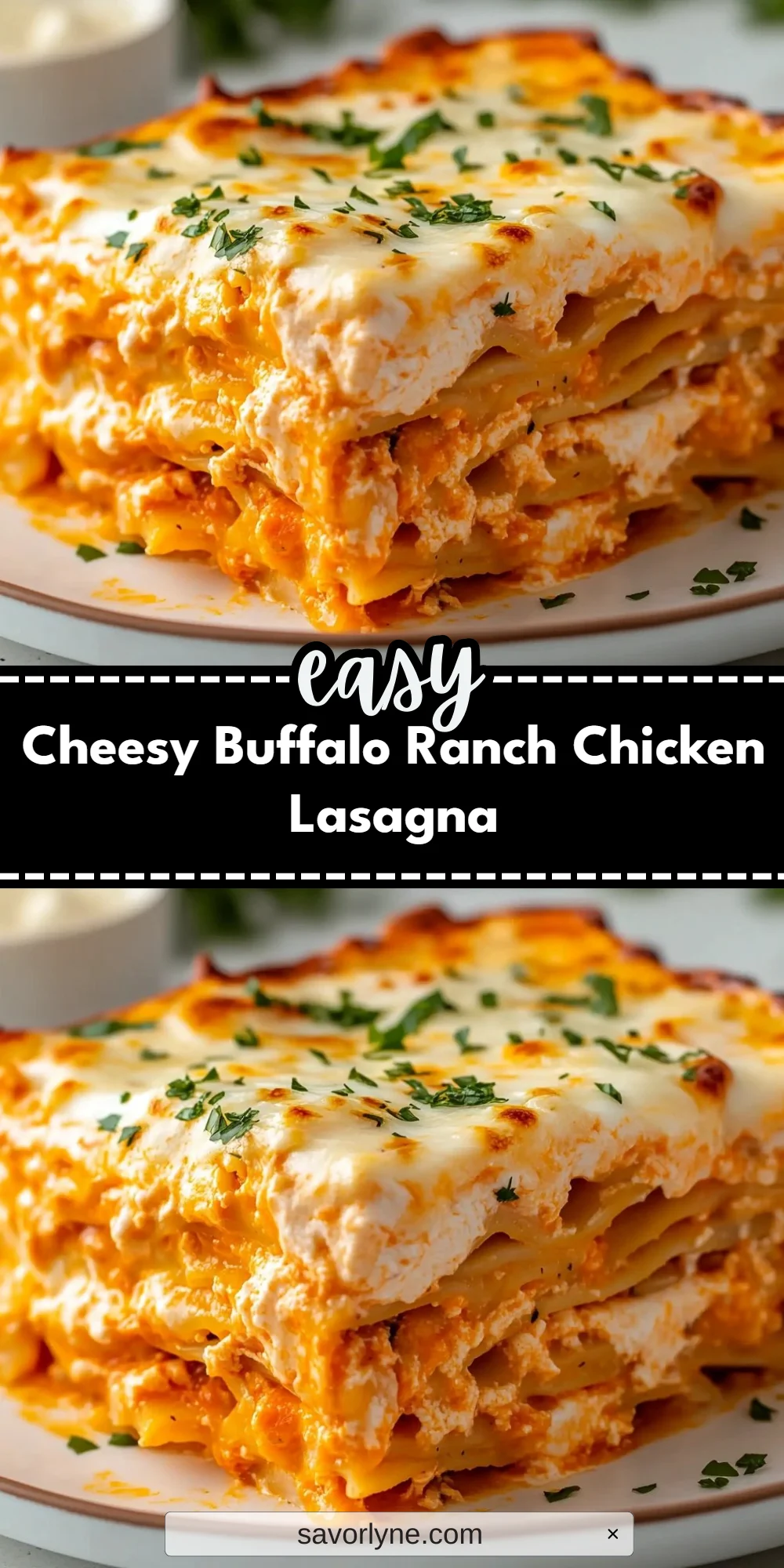 Cheesy Buffalo Ranch Chicken Lasagna