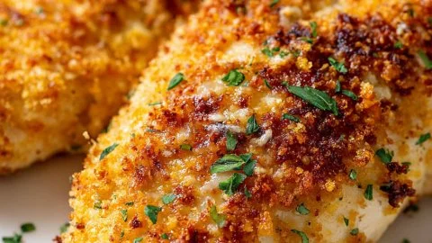 Delicious Parmesan Crusted Chicken, inspired by Longhorn Steakhouse recipe.