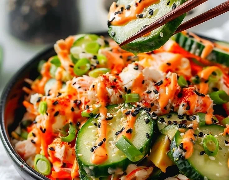 Fresh California Roll Cucumber Salad