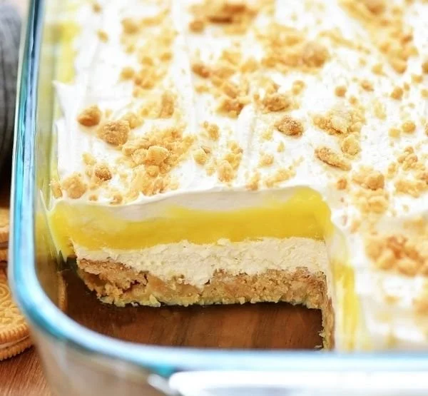 Heavenly Oreo Lemon Dessert with creamy layers and a hint of zesty lemon flavor