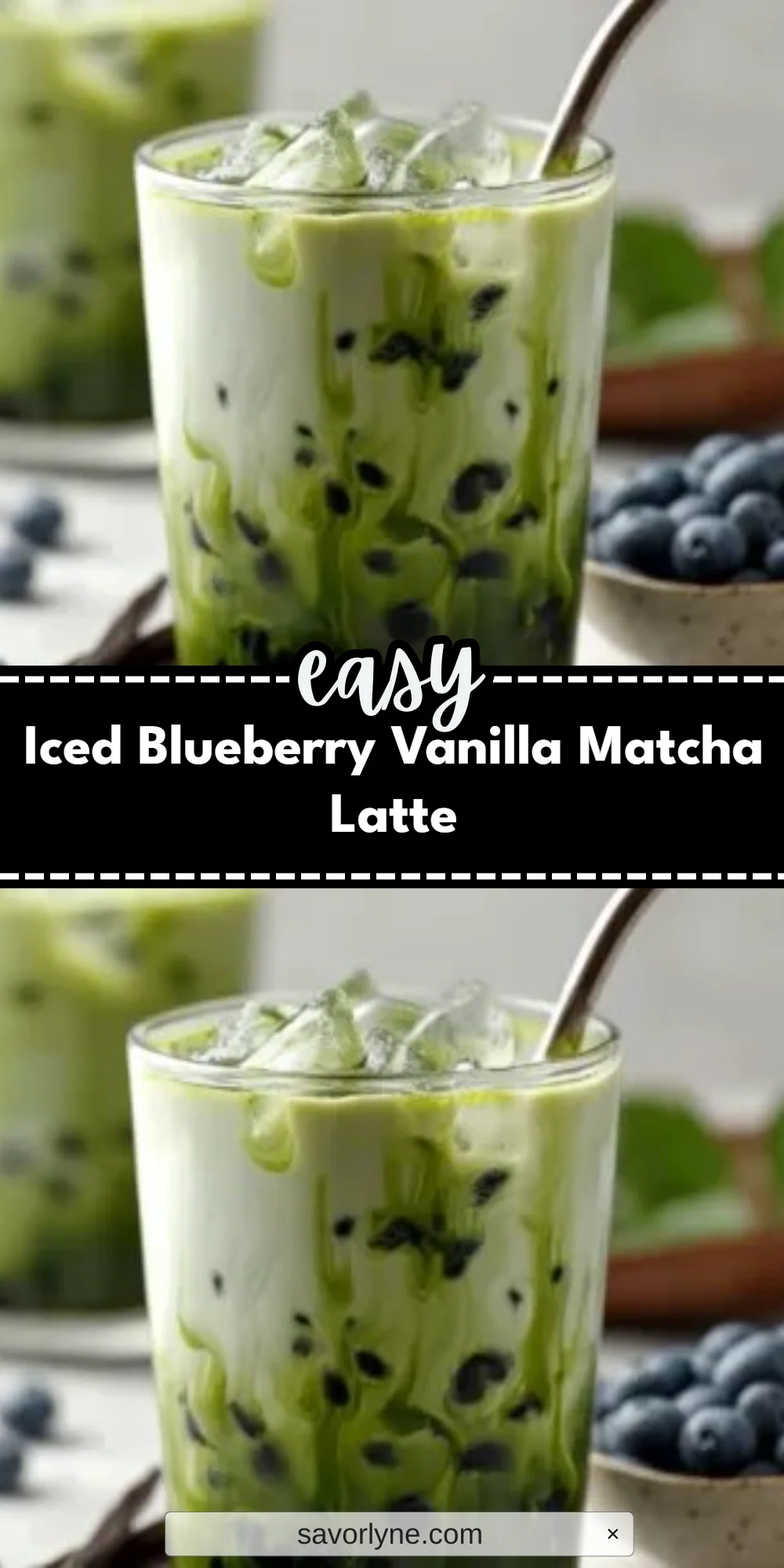 Iced Blueberry Vanilla Matcha Latte