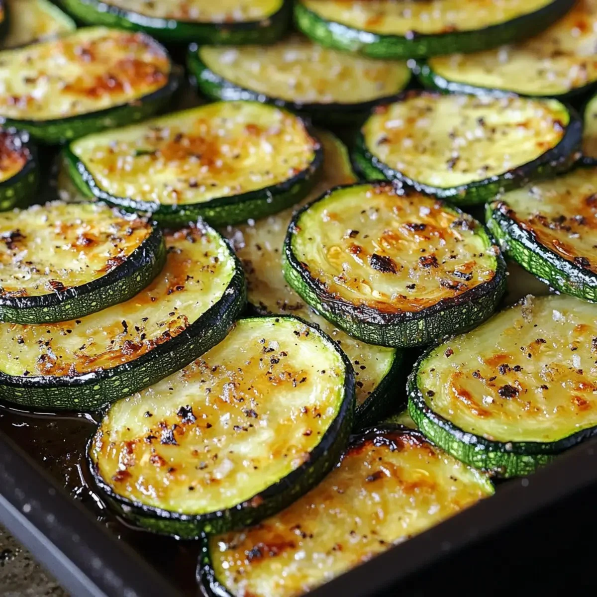 Oven-roasted zucchini slices seasoned and ready in 20 minutes
