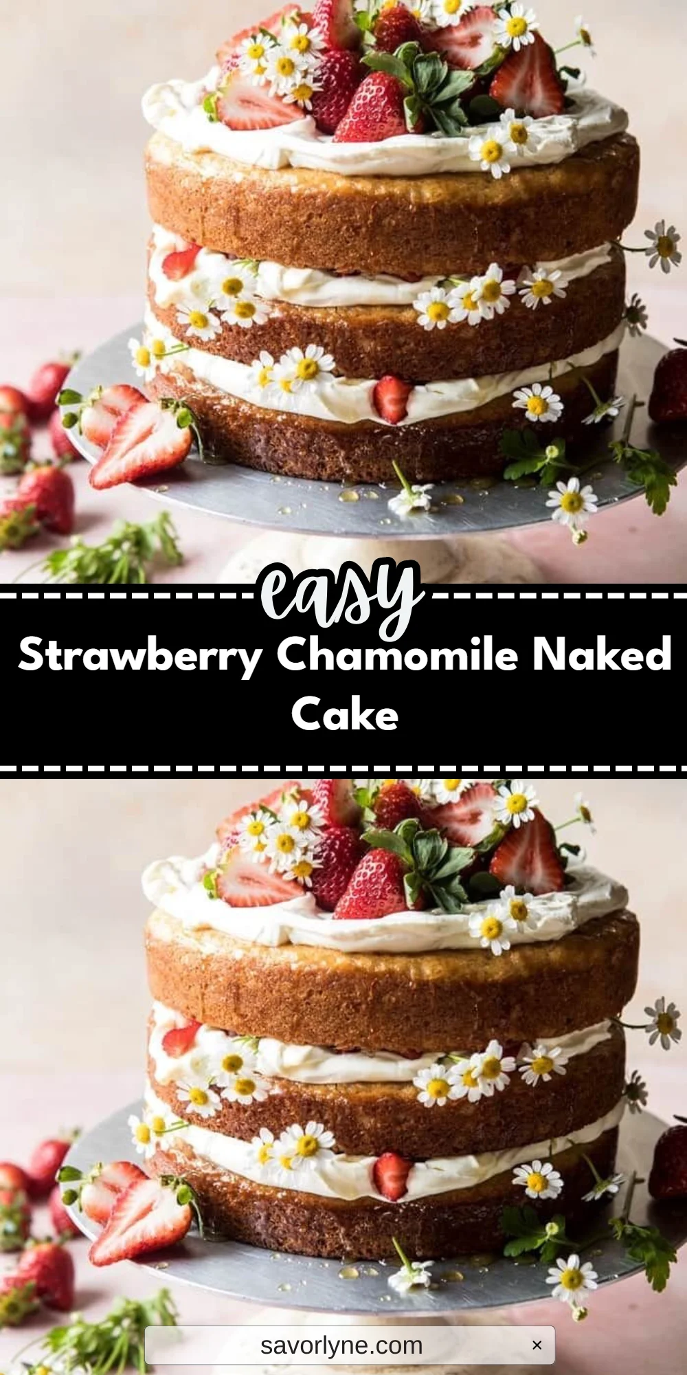 Strawberry Chamomile Naked Cake